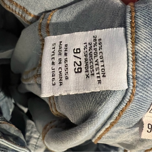 Re/Done Refrain Los Angeles Wide Leg Jeans 29 Light Wash High Rise Straight Leg - Picture 11 of 11